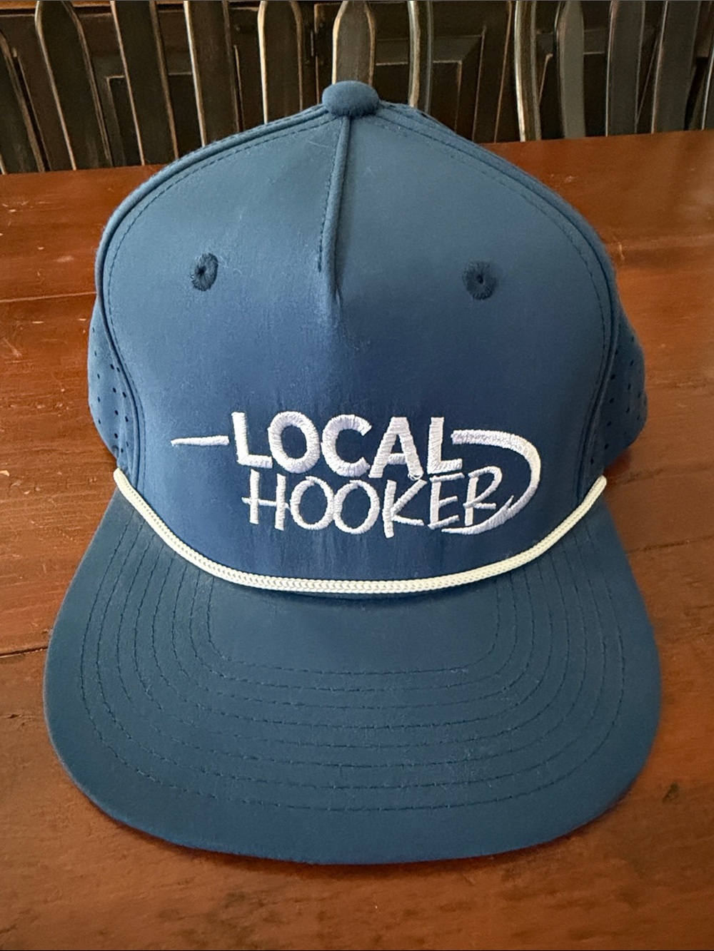 NWOT Men’s Blue Embroidered Local Hooker fishing hat